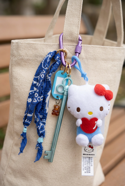 Portachiavi e applique borsa Pimp your Bag cuoricino   in peluche
