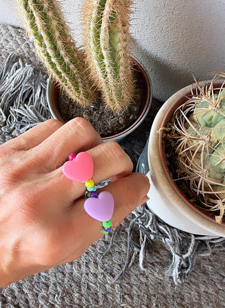Anello colors con cuore grande