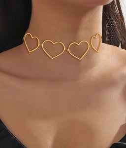 Collana choker Cuori Asa due varianti colore