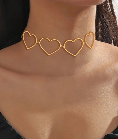 Collana choker Cuori Asa due varianti colore