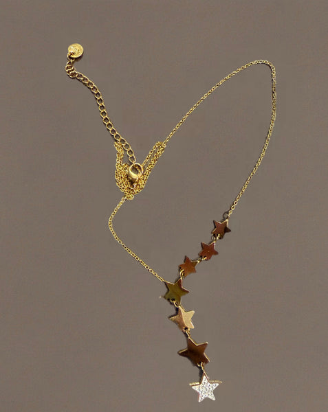 Collana cappio  con stelline due  varianti colore