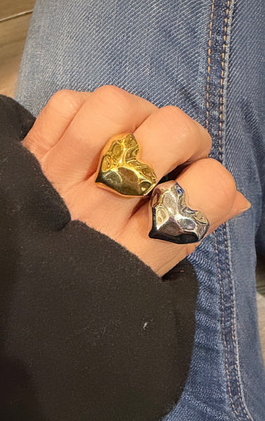 Anello cuore diamante due varianti colore