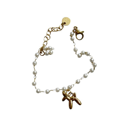 Bracciale micro perle e Baloon dog due varianti colore