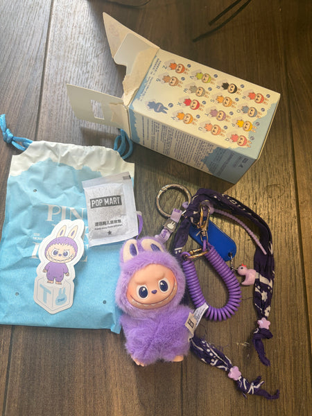 Pimp your bag portachiavi per borsa Mini Labubu Pin for Love Viola T