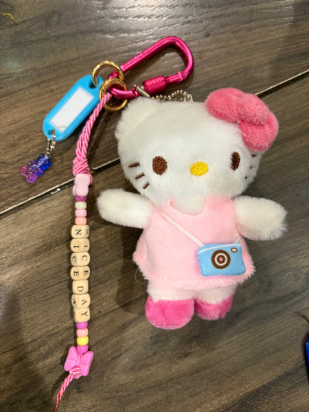 Pimp your Bag Keychain charms per borsa e portachiavi hallo kitty con borsetta in peluche