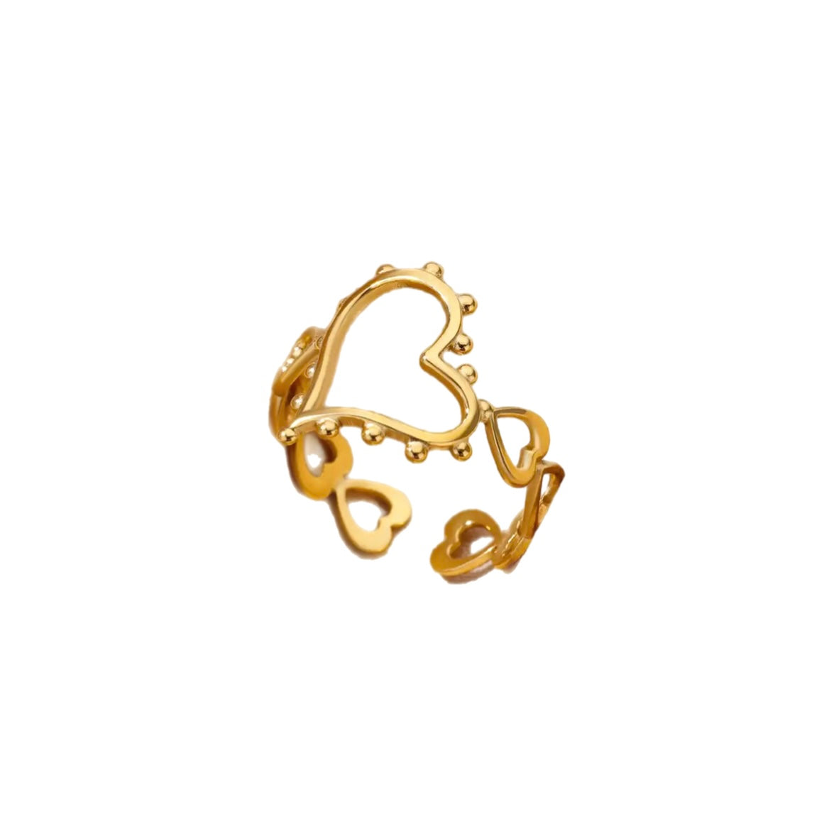 Anello fascia cuori e cuore serenity