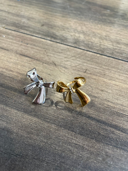 Anello fiocco e crystal due varianti colore