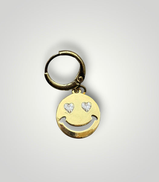 Mono orecchino smile occhi cuore cristallo