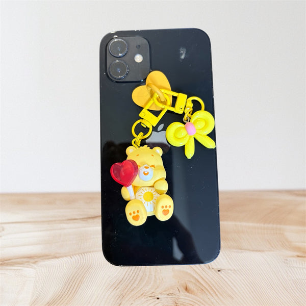 Pimp your phone orsetto del cuore giallo con palloncino a cuore