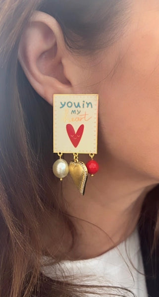 Coppia orecchini Principessa Glam Poppy heart