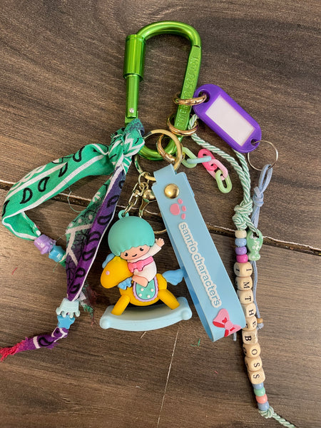 Pimp your Bag Keychain charms per borsa e portachiavi little twin star gemello Kiki cavalluccio a dondolo