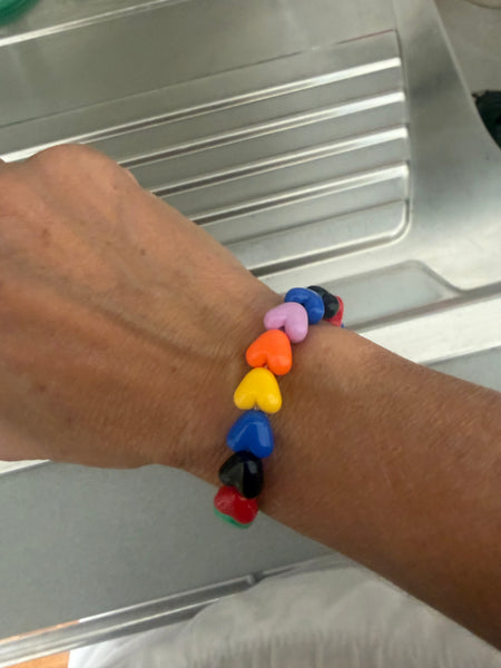 Bracciale colors Beads giro cuori small effetto lucido colori strong con nero