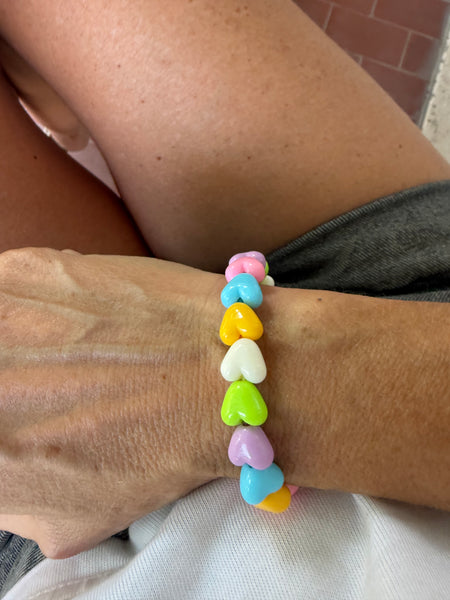 Bracciale colors Beads giro cuori small effetto lucido
