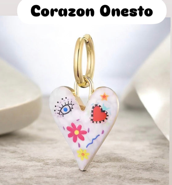 Mono orecchino Tatoo Mistero del Corazon vari disegni cerchietto meno spesso