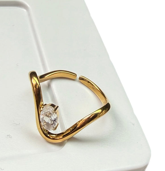 Mini anello Angela punto luce V due varianti colore