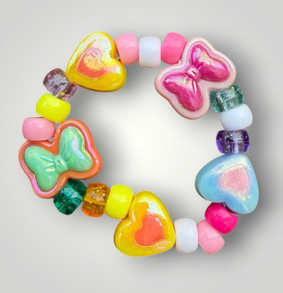 Bracciale Colors fiocchi cuori e pony Beads multicolor vari colori