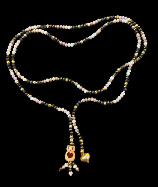 Collana Chinitos  de La Buena  Suerte antracite champagne lilla burro oro