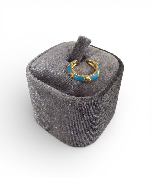 Earcuff disco caff smaltato e zirconi
