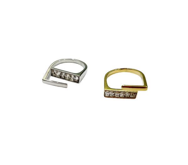 Anello regolabile crystal contrarier