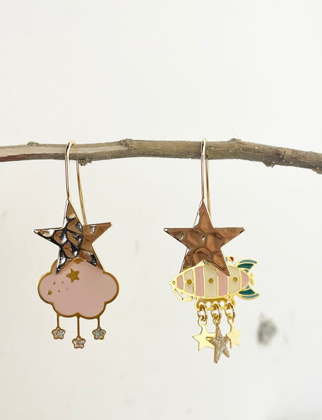 Coppia orecchini Baloon star principessa glam