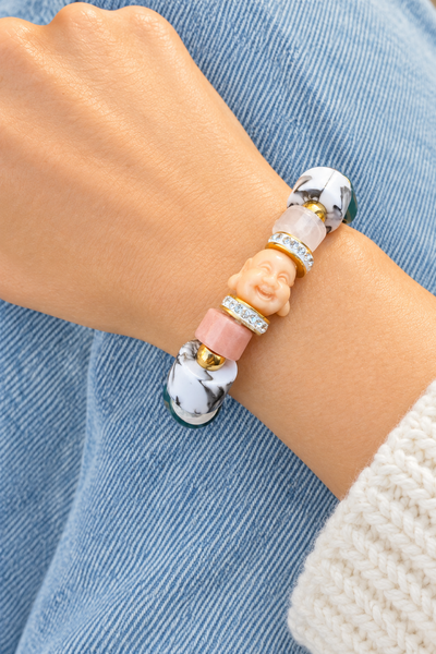 Bracciale Colors labyrinth Buddha rosa  multicolor
