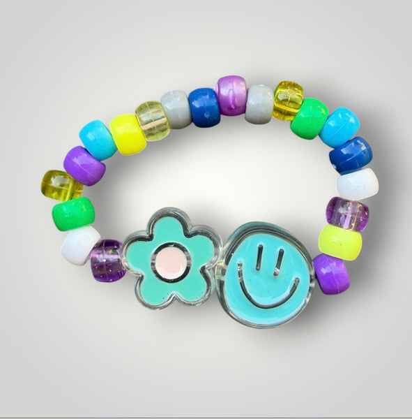 Bracciaie Colors pony Beads Smile  e fiore  vari colori