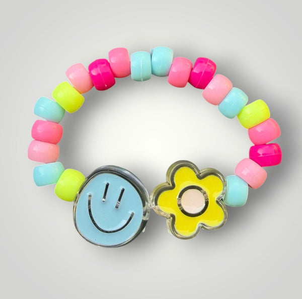 Bracciaie Colors pony Beads Smile  e fiore  vari colori