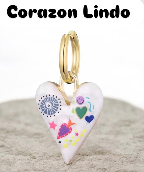 Mono orecchino Tatoo Mistero del Corazon vari disegni cerchietto meno spesso