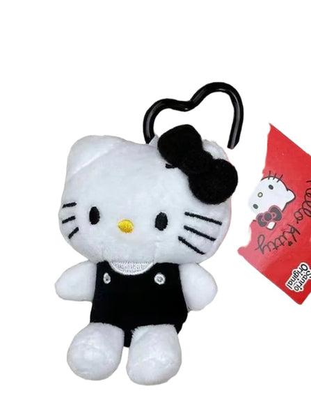 Portachiavi e applique borsa Pimp your Bag Hallo kitty tutina nera   in peluche