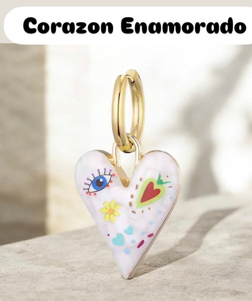 Mono orecchino Tatoo Mistero del Corazon vari disegni cerchietto meno spesso