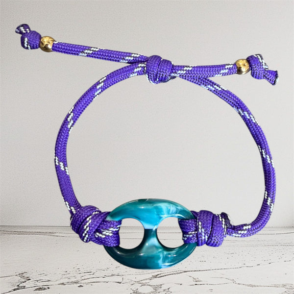 Bracciale Marine Florida chain  regular  centrale Ottanio  marmorizzato cordino in vari colori