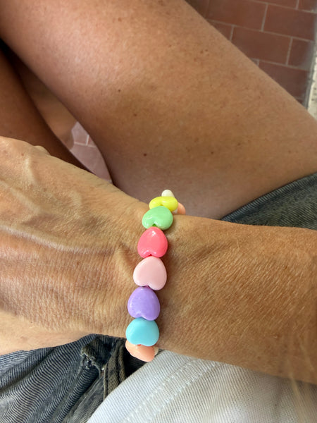 Bracciale colors Beads giro cuori small effetto lucido