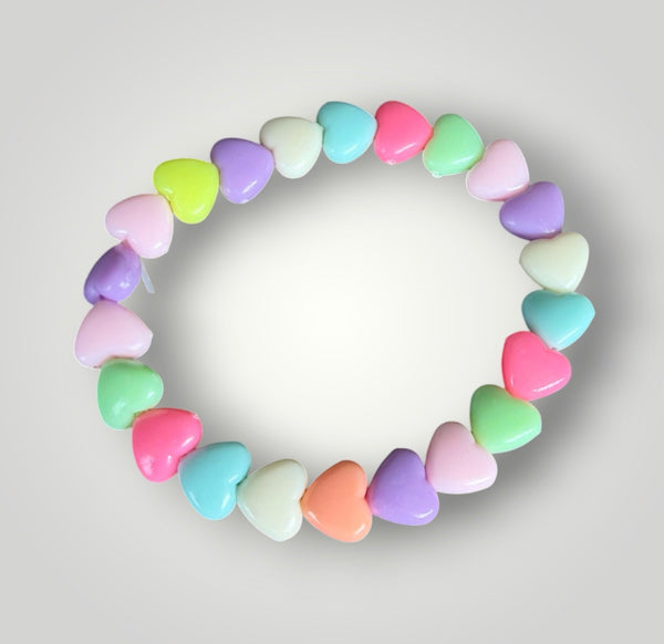 Bracciale colors Beads giro cuori xsmall colori pastello