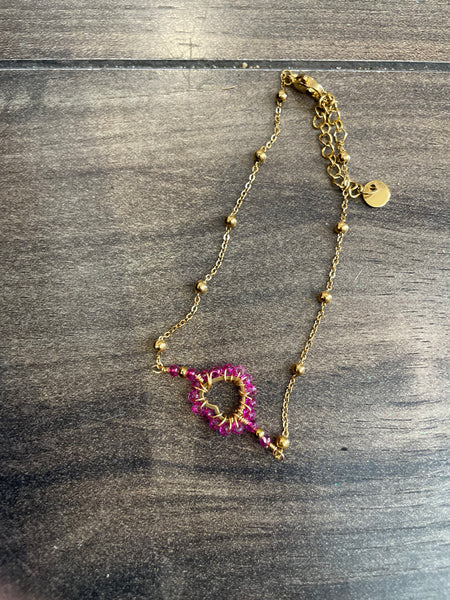 Cavigliera cuore e micro cristallini
