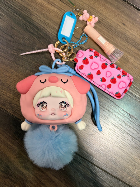 Pimp your bag ( porta auricolari e piccoli oggetti ) adorabile maialino