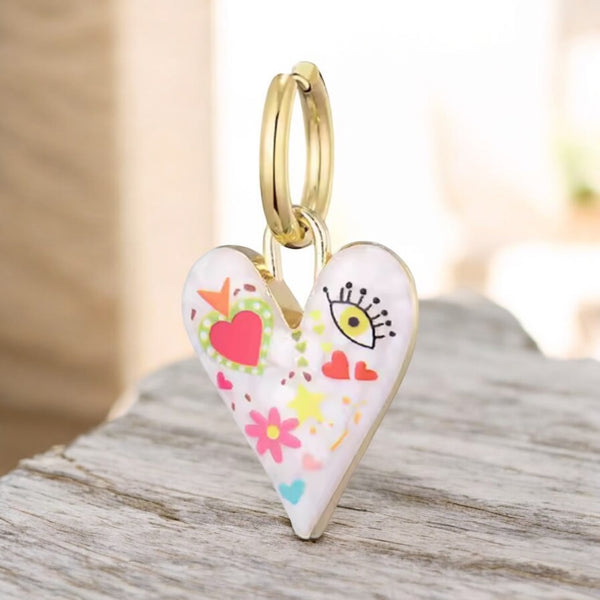 Mono orecchino Tatoo Mistero del Corazon vari disegni cerchietto meno spesso