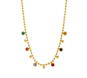 Collana girocollo multi cristal Rainbow