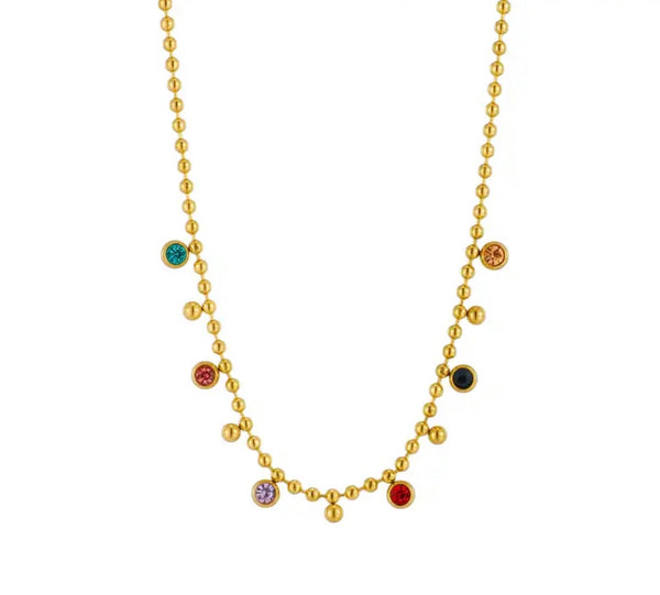 Collana girocollo multi cristal Rainbow