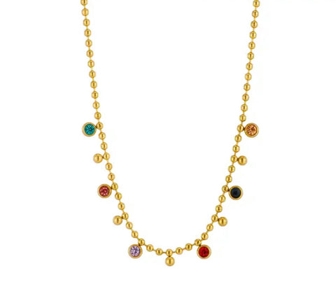 Collana girocollo multi cristal Rainbow
