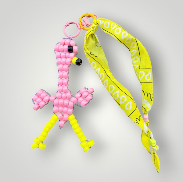 Pimp your bag Colors keychain fenicottero rosa   pony Beads Vari utilizzi e vari colori