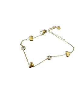 Bracciale cuori puff e punti luce  due varianti colore