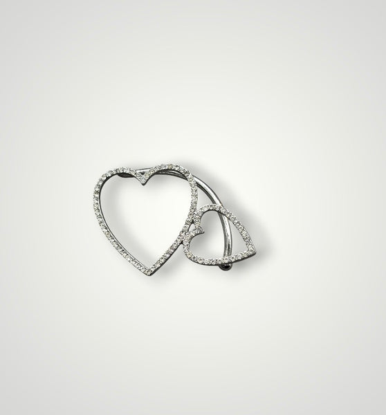 Mono earcuff Alice doppio cuore crystal due varianti colore