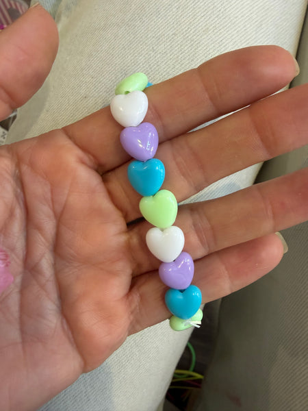 Bracciale colors Beads giro cuori small effetto lucido mix colori strong e Pastel