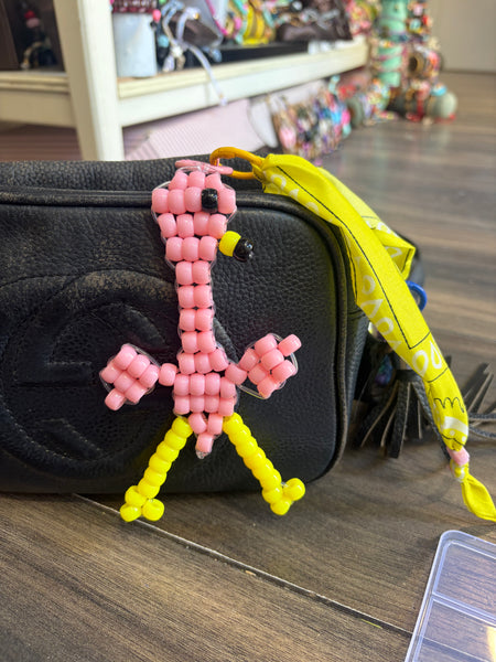 Pimp your bag Colors keychain fenicottero rosa   pony Beads Vari utilizzi e vari colori