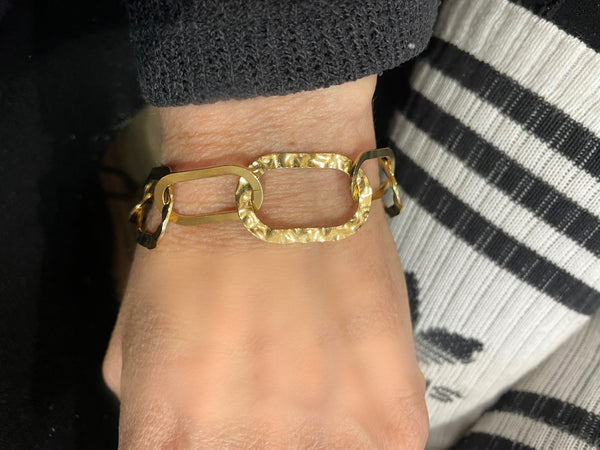 Bracciale  Aurora   catena anelli martellato
