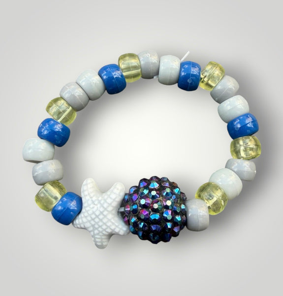 Bracciaie Colors pony Beads sfera Crystal e stella marina