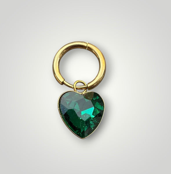 Mono orecchino cuore crystal big