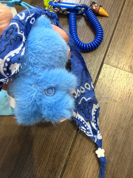 Pimp your bag portachiavi per borsa Mini Labubu Pin for Love bluette O