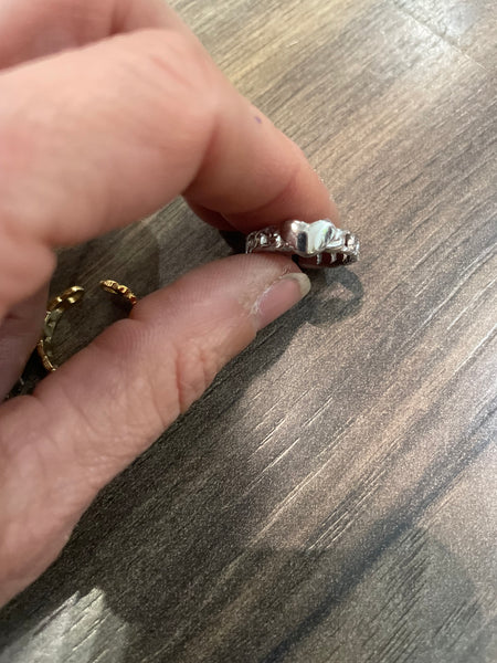 Anello Mini groumette e cuore due varianti colore
