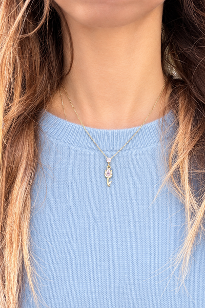 Collana cuore Isla Bonita tulipano cristallo   due varianti  colore